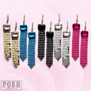 Rhinestone mesh earring - LC