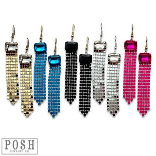 Rhinestone mesh earring - LC