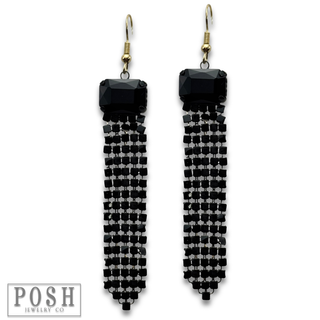 Rhinestone mesh earring - LC