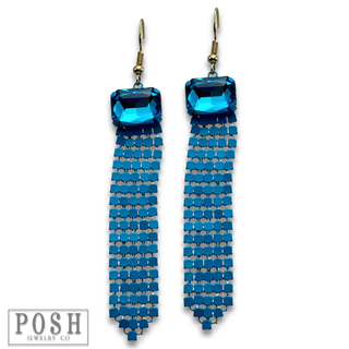 Rhinestone mesh earring - LC