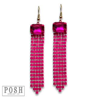Rhinestone mesh earring - LC
