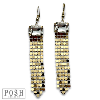 Rhinestone mesh earring - LC