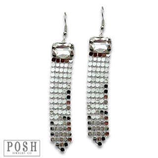 Rhinestone mesh earring - LC