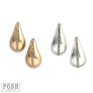 Raindrop rhinestone trail earring