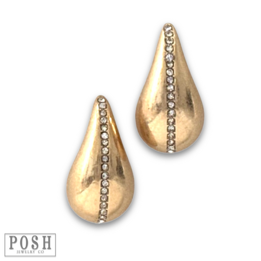 Raindrop rhinestone trail earring