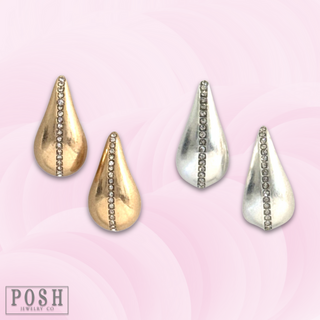 Raindrop rhinestone trail earring