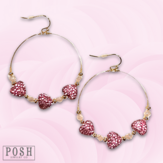Pave heart earring