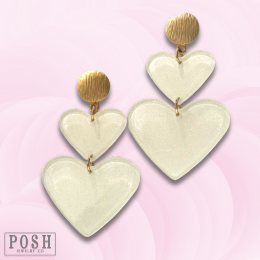 Double acrylic heart earring