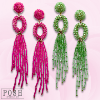 Bead fringe earring