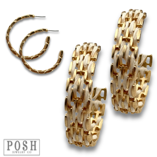 Gold and raffia hoop earring