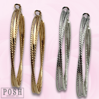 Textured hoop earring