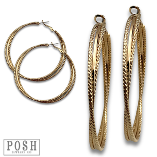 Textured hoop earring