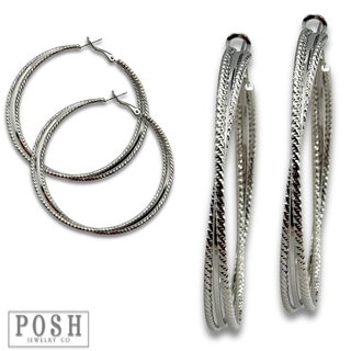Textured hoop earring