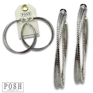 Textured hoop earring