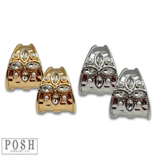 Hammered look hoop earring