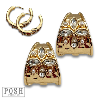 Hammered look hoop earring