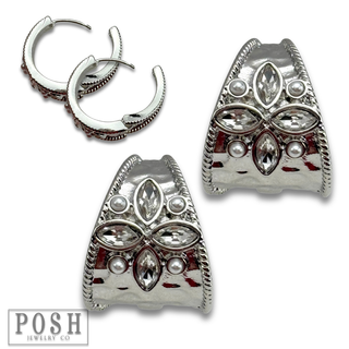 Hammered look hoop earring