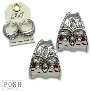 Hammered look hoop earring