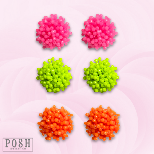 Neon cluster earring