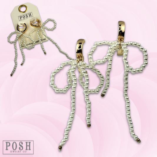 Pearl bow earring