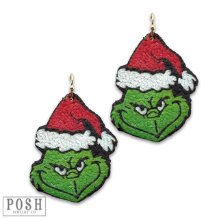 Christmas mean green guy earring