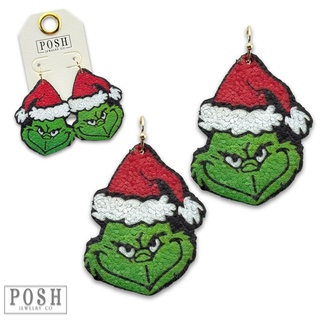 Christmas mean green guy earring