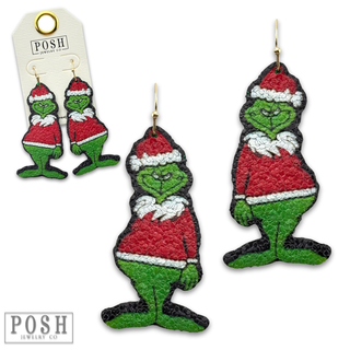 Christmas mean green guy earring