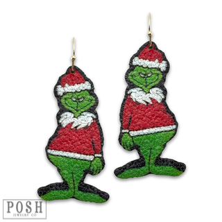 Christmas mean green guy earring