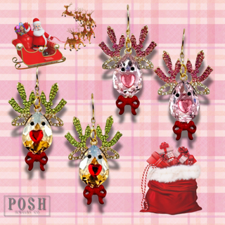 Rhinestone reindeer earring