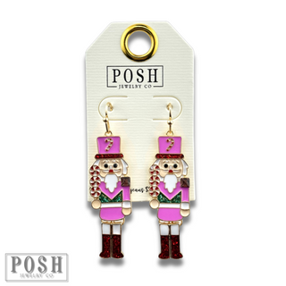 Pink nutcracker earring