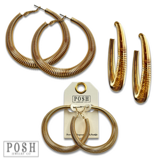 Coil spring look hoop earring