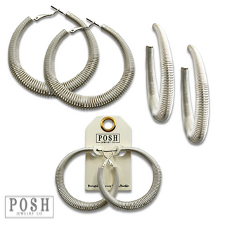 Coil spring look hoop earring