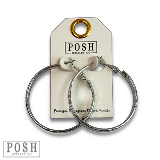 Hammered look hoop earrings