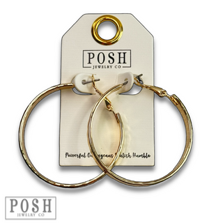 Hammered look hoop earrings