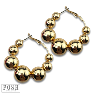 Large bead hoop earring