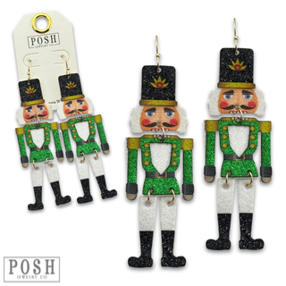 Glitter nutcracker earring