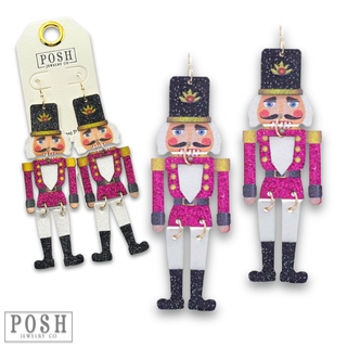 Glitter nutcracker earring
