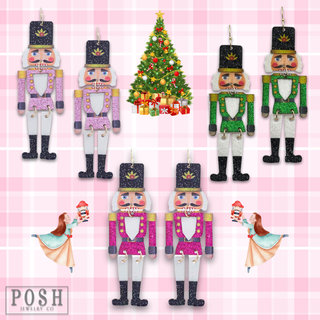 Glitter nutcracker earring