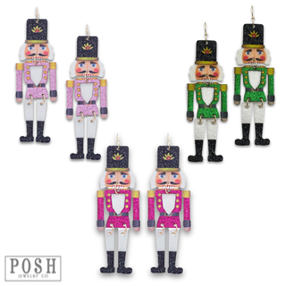 Glitter nutcracker earring