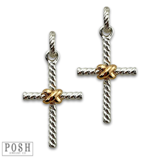 Twist look cross earring