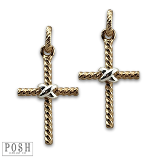 Twist look cross earring