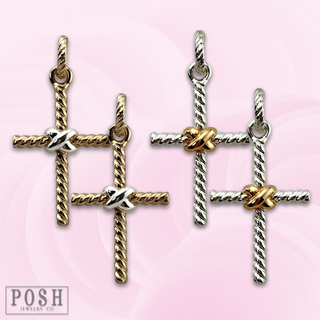 Twist look cross earring