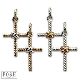Twist look cross earring