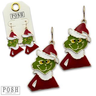 Christmas mean green man earring