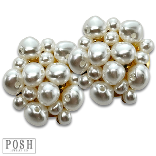 Pearl cluster post earring