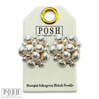 Pearl cluster post earring