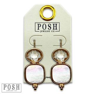Rhinestone and MOP look earring