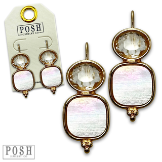 Rhinestone and MOP look earring