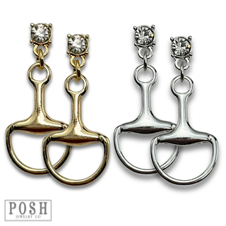 Equestrian charm rhinestone earring