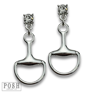 Equestrian charm rhinestone earring